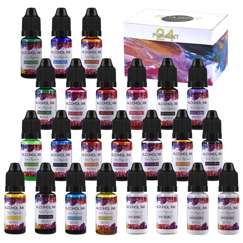 Resin Pigment Set - 24 renk/Set 10ml reçine Pigment sanat