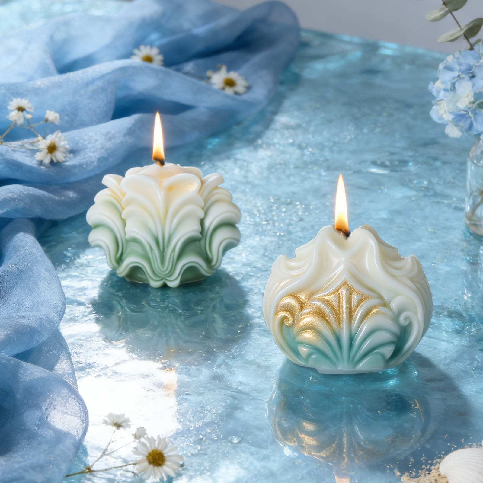 Büyük Okyanus Kabuğu Mum Silik - Resin Ocean Wave Mold incelemesi ve fiyatı